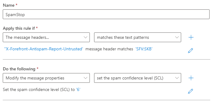 set rule conditions