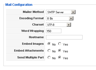 Joomla AcyMailing - Mail Configuration