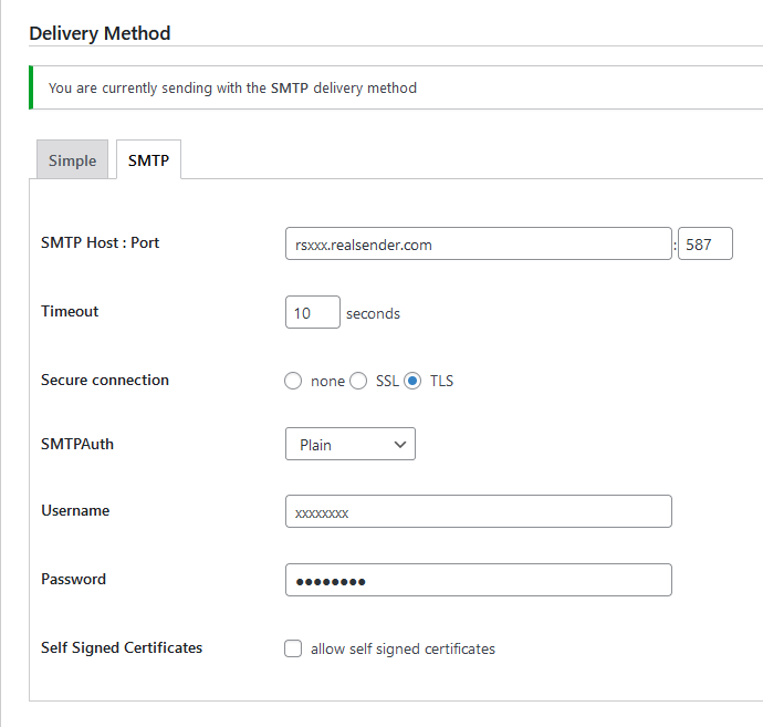 Mailster - delivery method