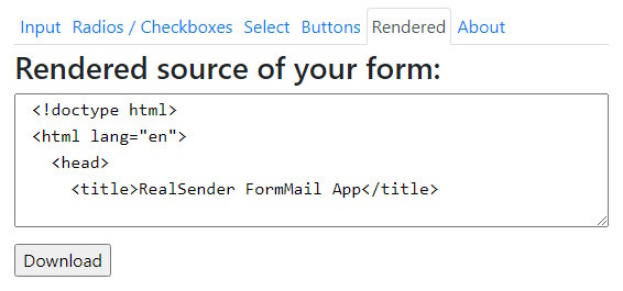 rendered source of your form download